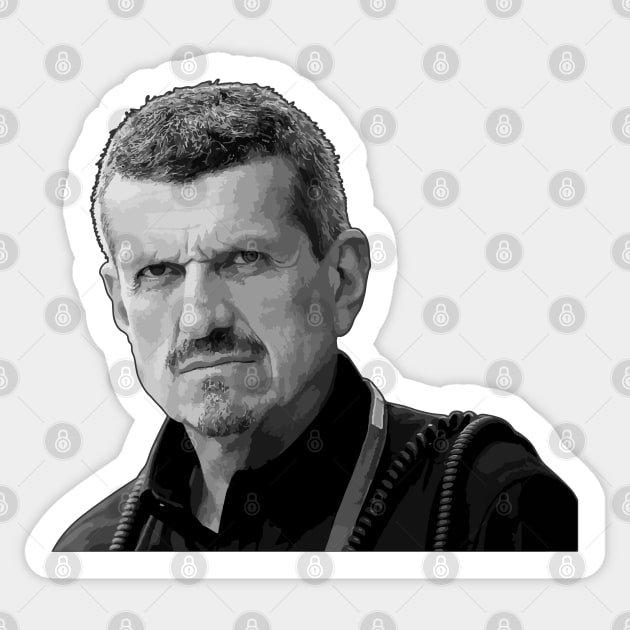 Guenther Steiner Black and White Sticker by KAM Std